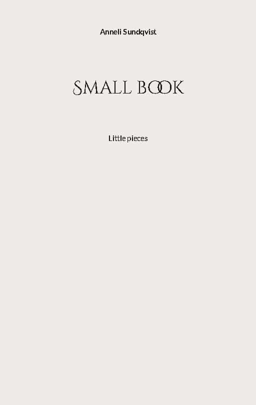 Sundqvist, Anneli | Small book : Little pieces