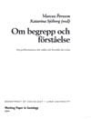 Persson, Marcus | Om begrepp och förståelse : Att problematisera det enkla och förenkla det svåra