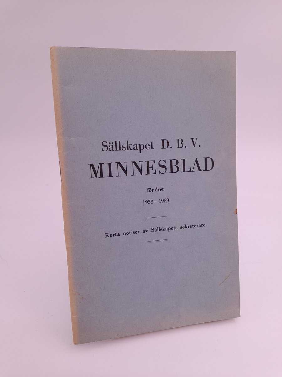 Sällskapet DBV minnesblad | 1958-59