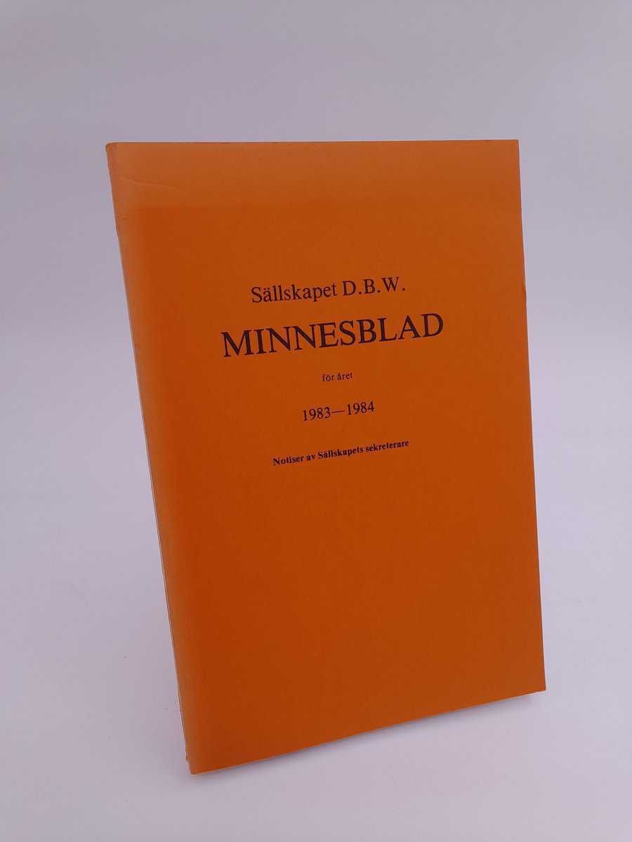 Sällskapet DBW minnesblad | 1983-1984