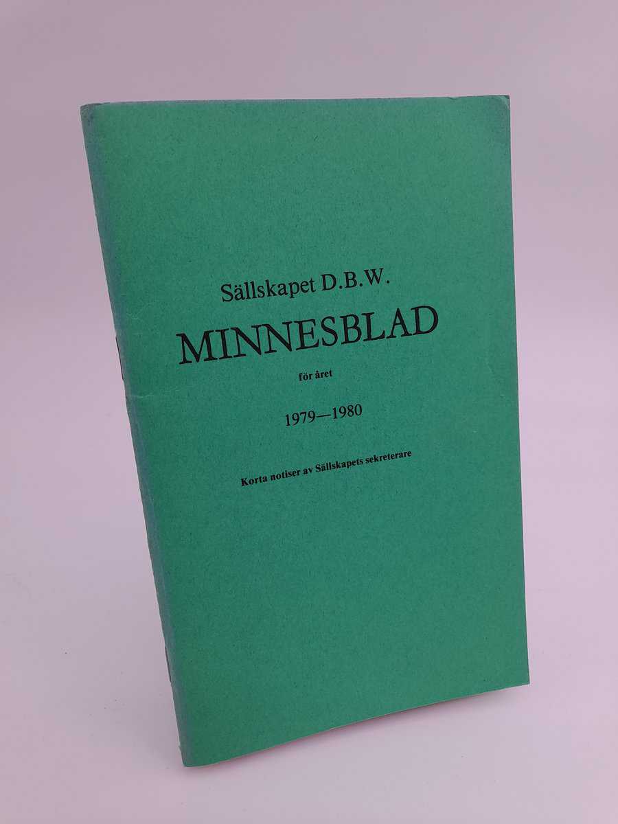Sällskapet DBW minnesblad | 1979-1980