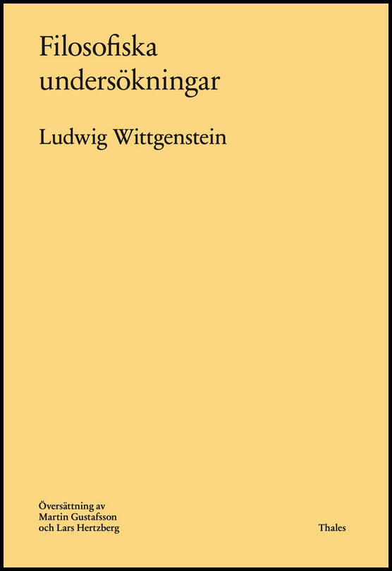 Wittgenstein, Ludwig | Filosofiska undersökningar