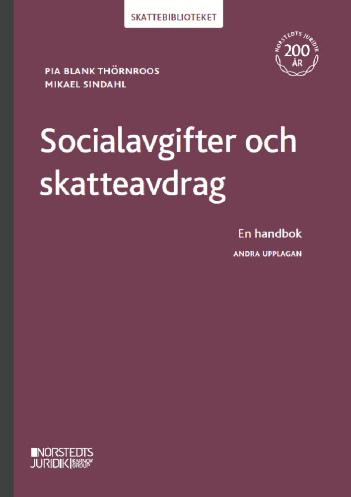 Blank Thörnroos, Pia | Sindahl, Mikael | Socialavgifter och skatteavdrag : En handbok