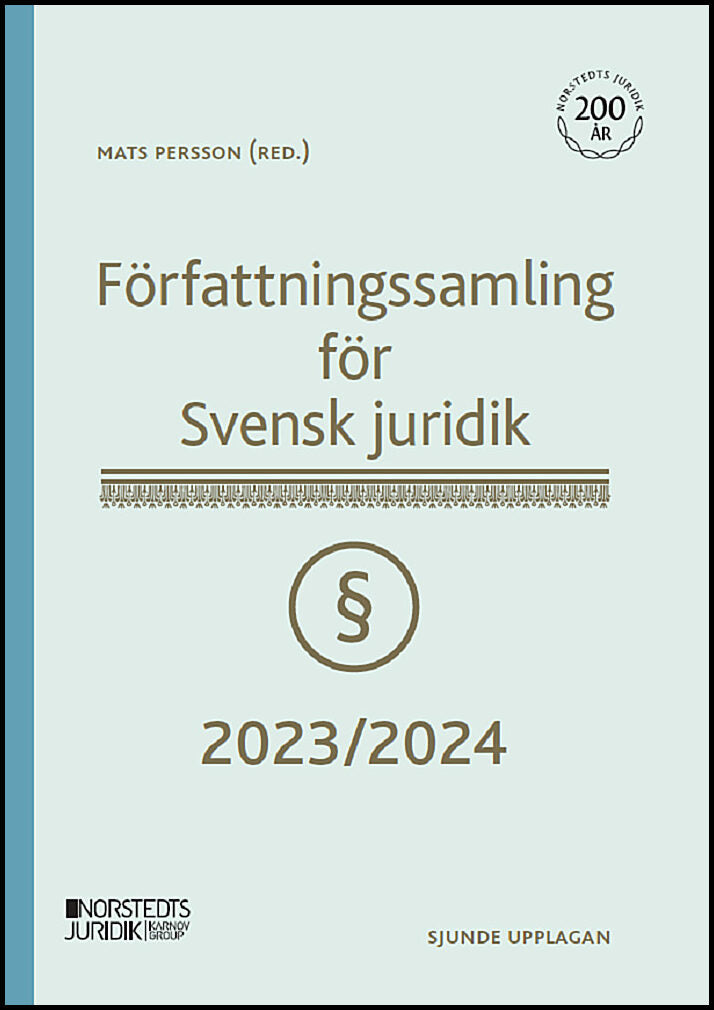 Persson, Mats | Författningssamling för Svensk juridik : 2023/2024