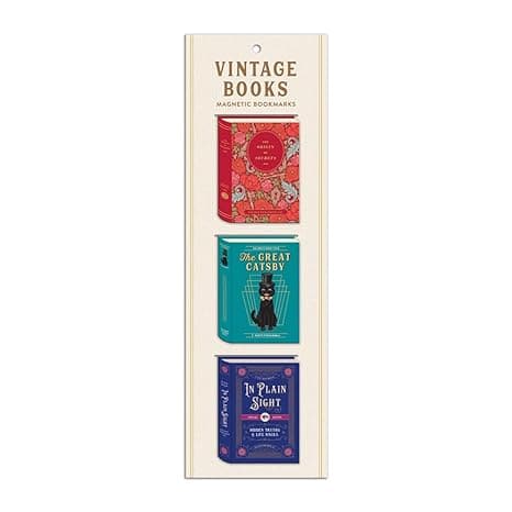 Galison | Vintage Books Shaped Magnetic Bookmarks