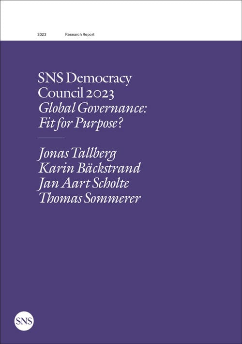 Tallberg (ordförande), Jonas | Bäckstrand, Karin | Aart Scholte, Jan | Sommerer, Thomas | SNS Democracy Council 2023 Gl...
