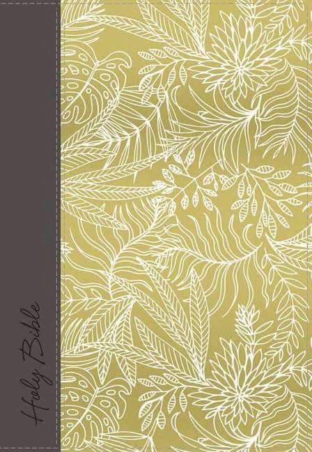 Zondervan | Nkjv, ultraslim reference bible, large print, cloth over board, yellow/gray