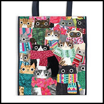 Wintry Cats Reusable Tote