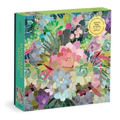 Galison | Succulent Mosaic 500 Piece Foil Puzzle