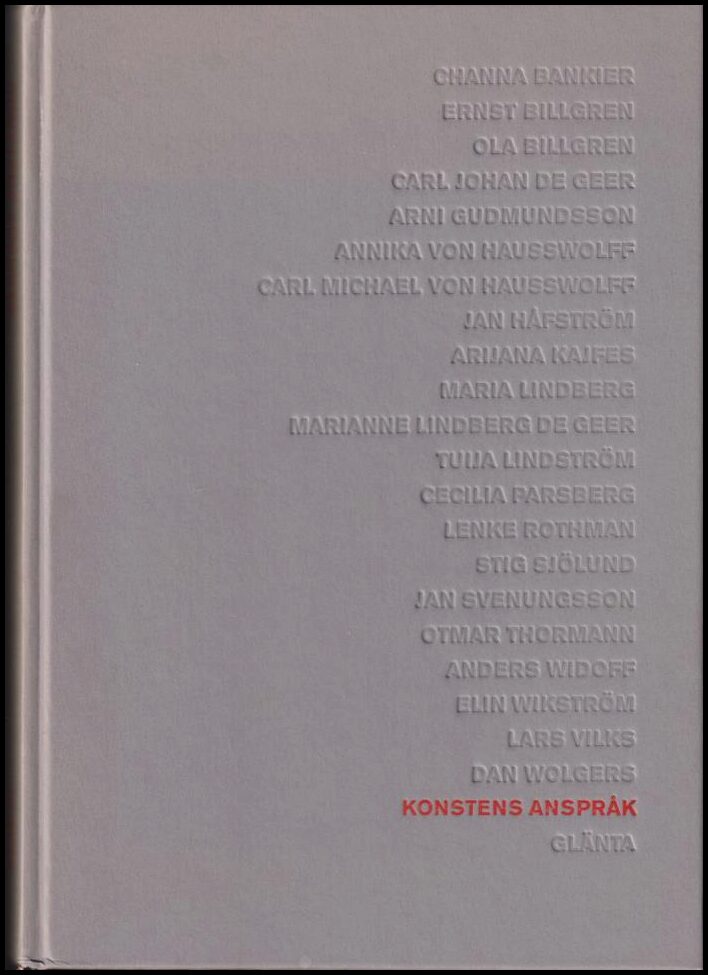 Caidahl, Lo (red.) | Dahlberg, Göran (red.) | Olsson, Nils (red.) | Konstens anspråk : Intervjuer av Lo Caidahl
