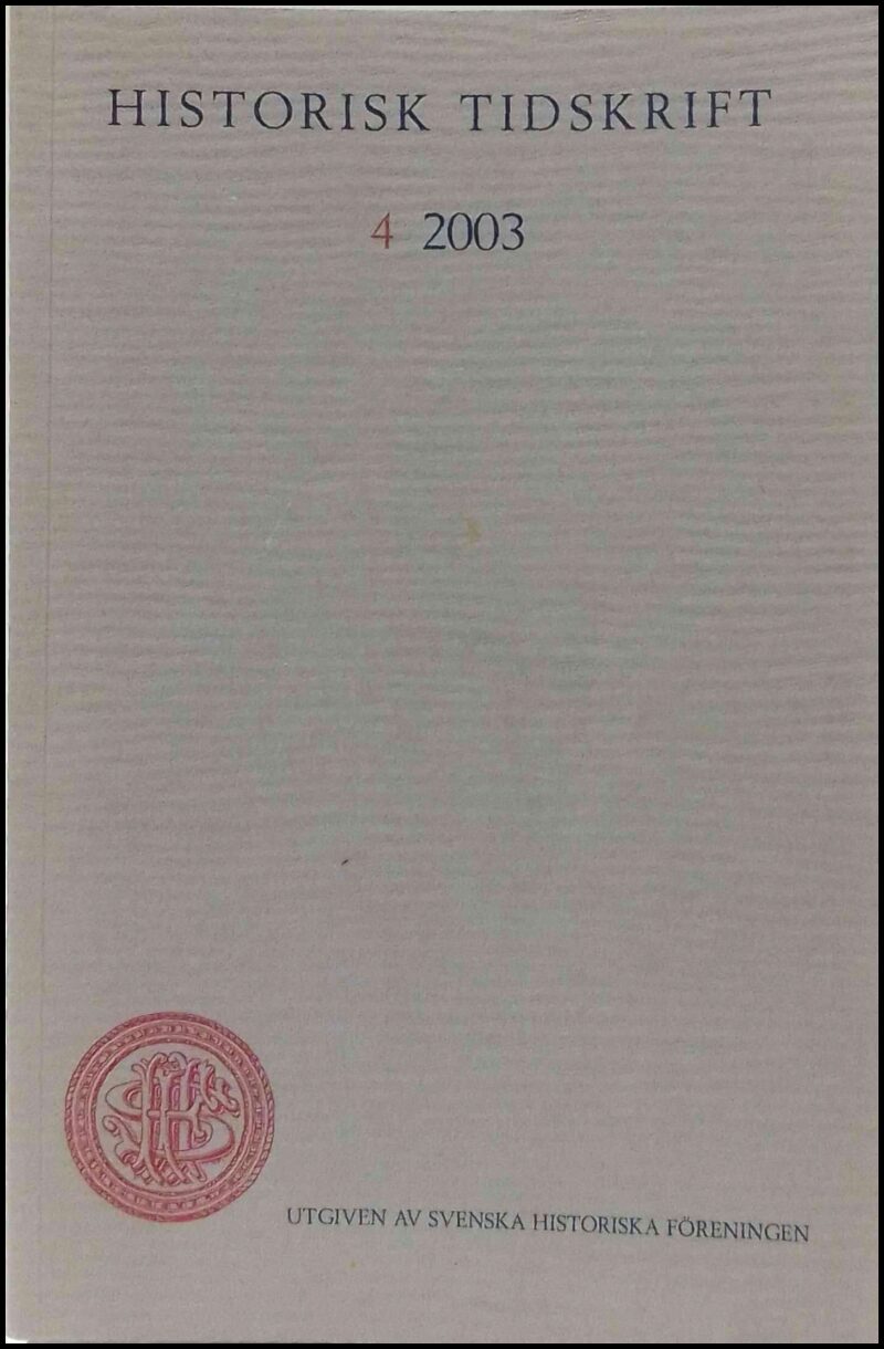 Historisk tidskrift | 2003 / 4