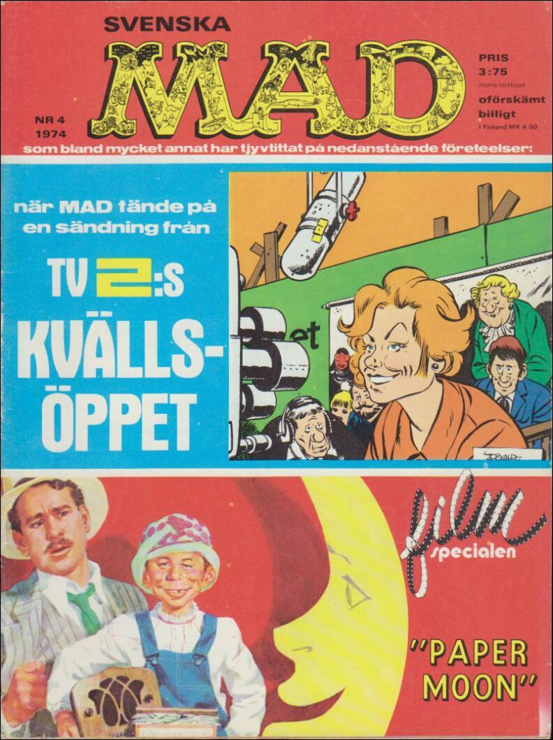 Svenska MAD Magazine | 1974 / 4 : När MAD tände på en sändning från tv2's kvällsöppet