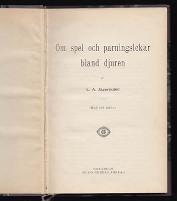 Jägerskiöld, L. A. (Leonard Axel, 1867-1945) | Om spel och parningslekar bland djuren