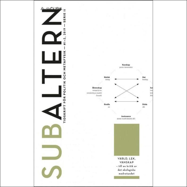 Subaltern : Värld, lek, vänskap - till en kritik av det ekologiska medvetandet