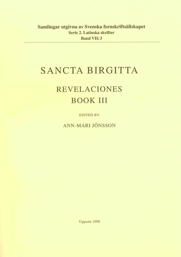 Heliga Birgitta | Revelaciones Book 3 / Lib. 3 : Revelaciones. Book 3