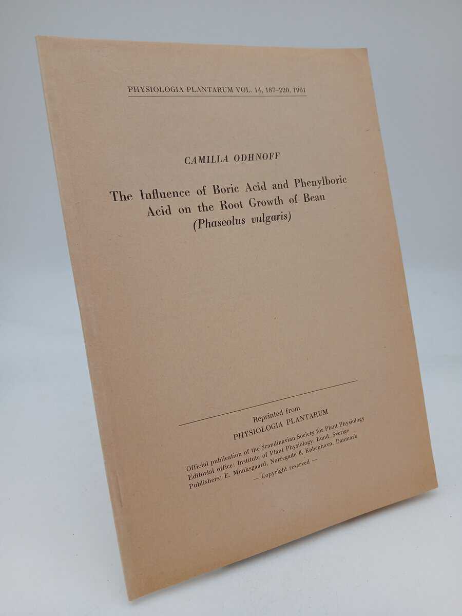 Odhnoff, Camilla | The Influence of Boric Acid and Phenylboric Acid on the Root Growth of Bean (Phaseolus vulgaris)