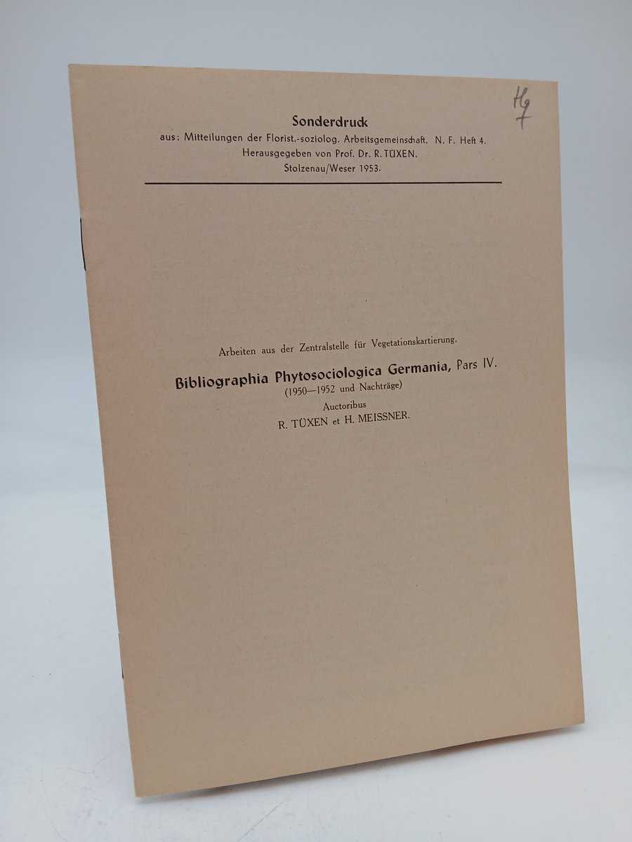 Tüxen, R. | Meissner, H. | Bibliographia Phytosociologica Germania, Pars IV. : (1950-1952 und Nachträge)