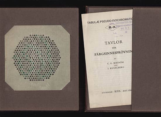 Boström, C. G. | Kugelberg, I (Carl Gustaf) | Tabulæ pseudo-isochromaticæ : Tavlor för färgsinnesprövning. B.-K. [Färgs...