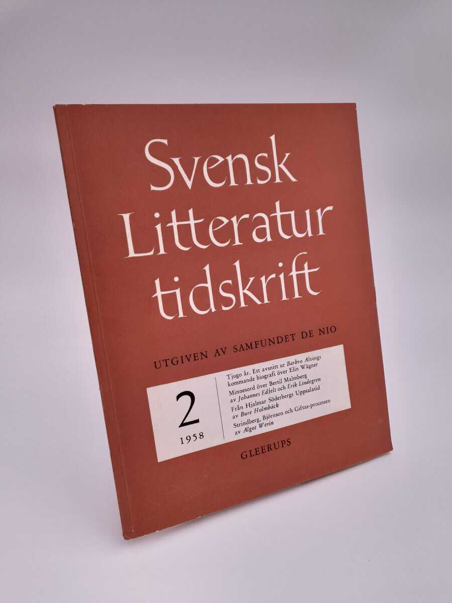 Svensk litteraturtidskrift | 1958/2