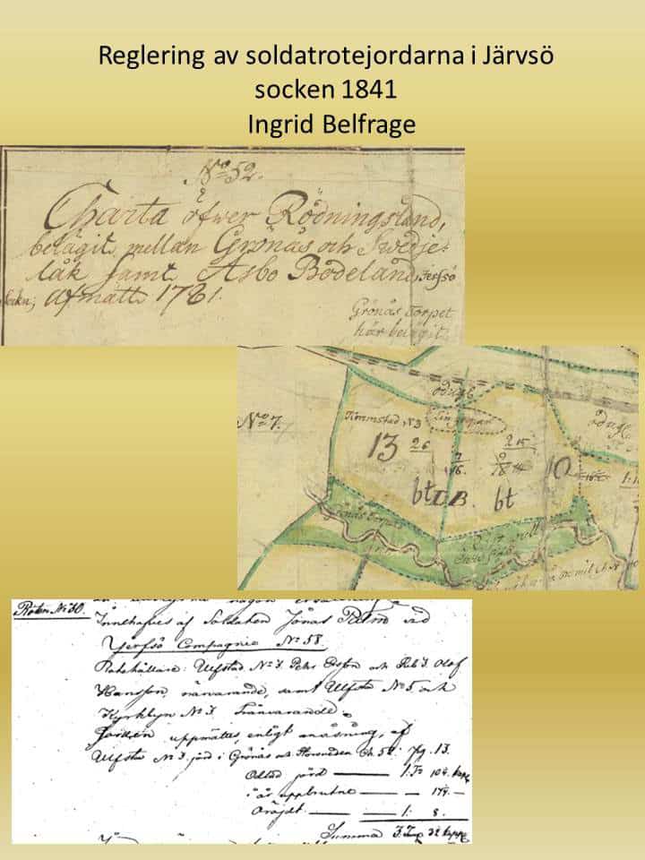 Belfrage, Ingrid | Reglering av soldatrotejordarna i Järvsösocken 1841