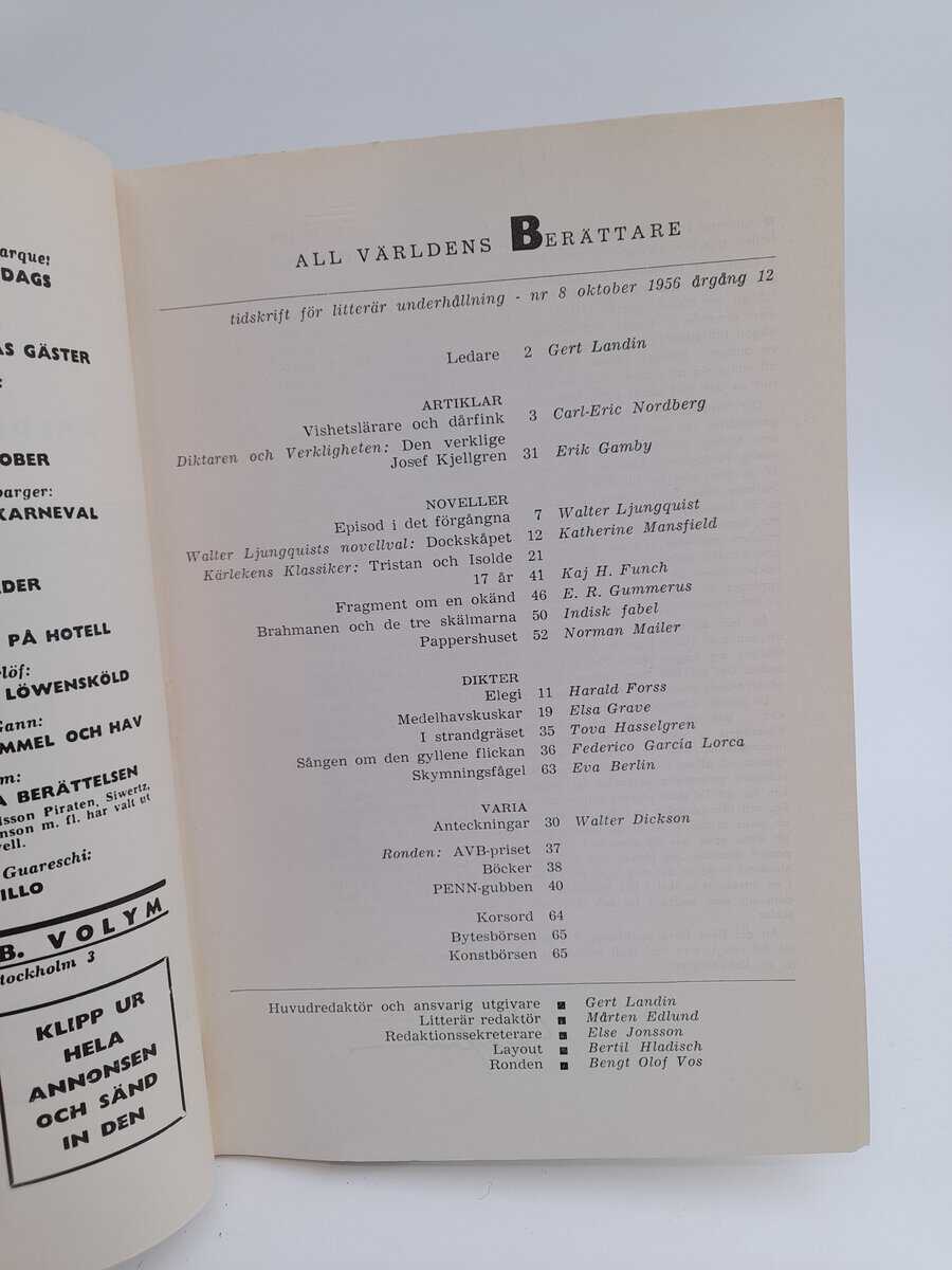 All världens berättare | 1956/8