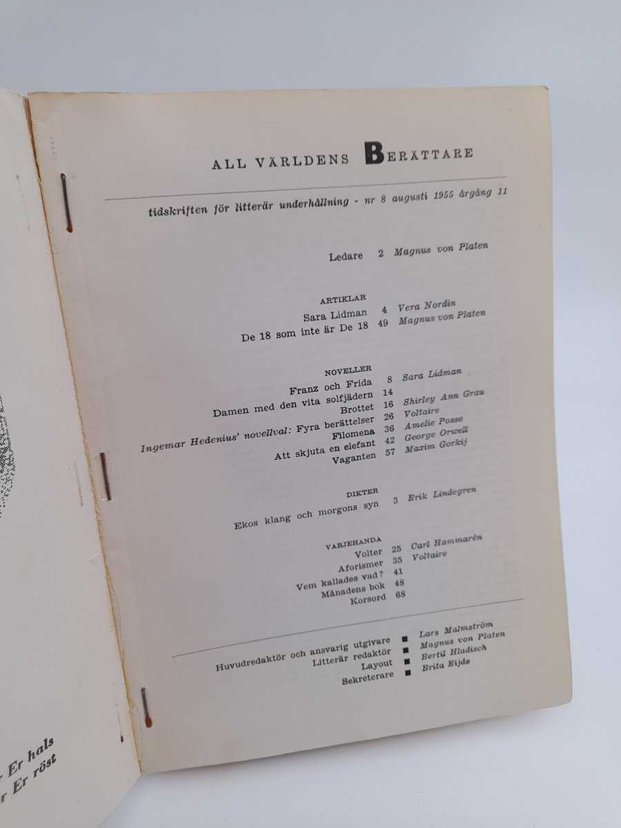 All världens berättare | 1955/8