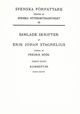 Stagnelius, Erik Johan | Samlade skrifter : Kommentar