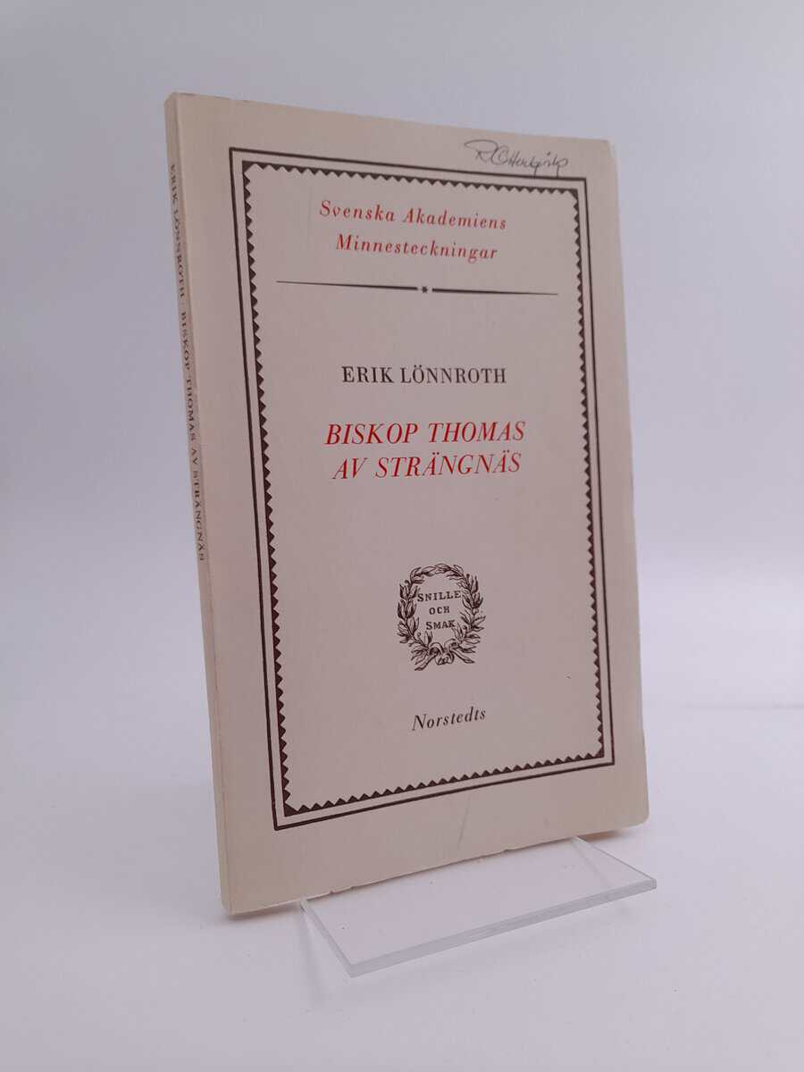 Lönnroth, Erik | Biskop Thomas av Strängnäs