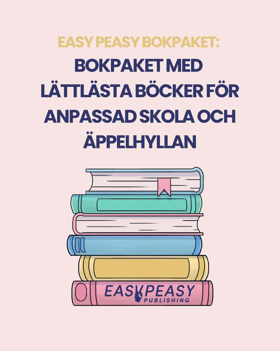 Bokpaket med lättlästa böcker för anpassad skola och äppelhyllan