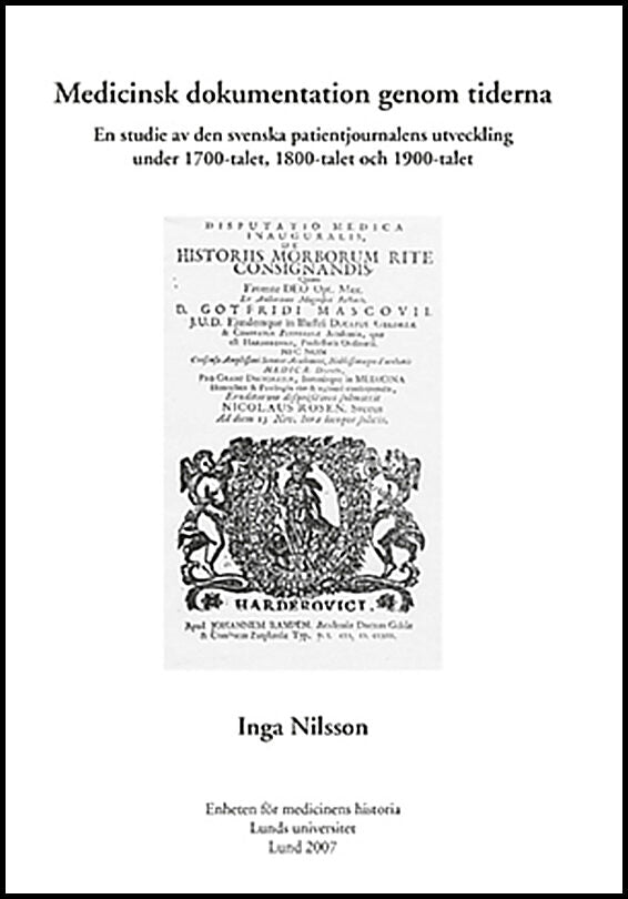 Nilsson, Inga | Medicinsk dokumentation genom tiderna