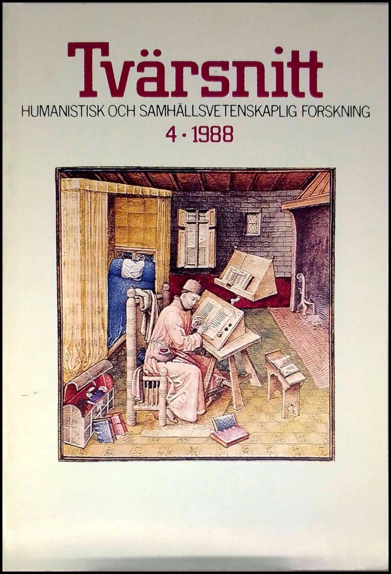 Tvärsnitt : humanistisk och samhällsvetenskaplig forskning | 1988 / 4 : Böcker och bibliotek