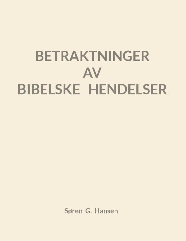 Hansen, Søren Grønborg | Betraktninger av bibelske hendelser