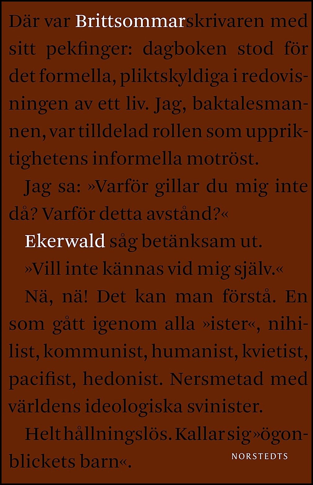 Boktips: Brittsommar av Ekerwald, Carl-Göran