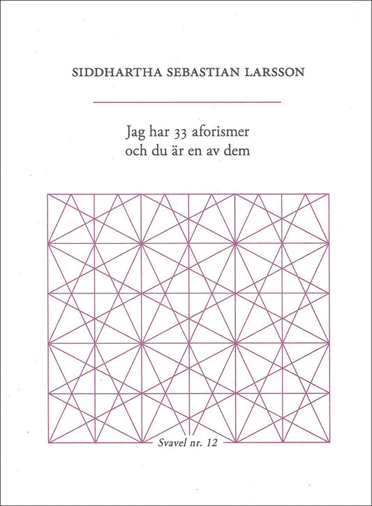 Boktips: Jag har 33 aforismer och du är en av dem av Larsson, Siddhartha Sebastian