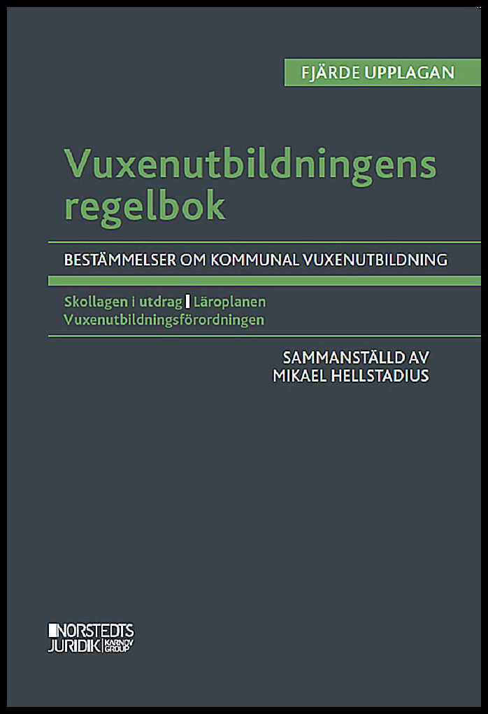 Boktips: Vuxenutbildningens regelbok av Hellstadius, Mikael
