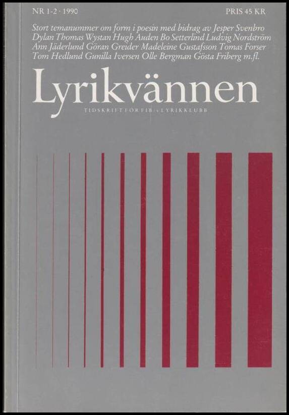 Lyrikvännen | 1990 / 1-2 : Om form i poesin