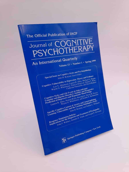 Journal of cognitive psychotherapy | 1999/1 : Cognitive styles and psychopathology