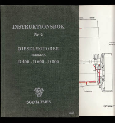 Instruktionsbok Nr 4 : för Dieselmotorer Serierna D 400 - D 600 - D 800 [Scania-Vabis]