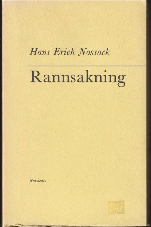 Nossack, Hans Erich | Rannsakning