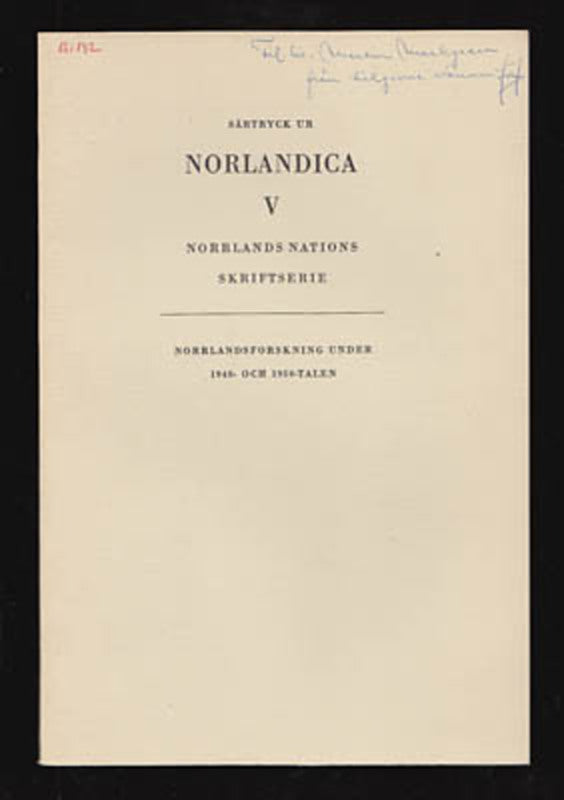 Bylund, Erik | Geografi : Norrlandsforskning under 1940- och 1950-talen