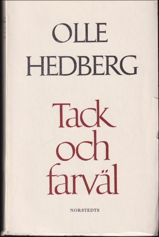 Hedberg, Olle | Tack och farväl