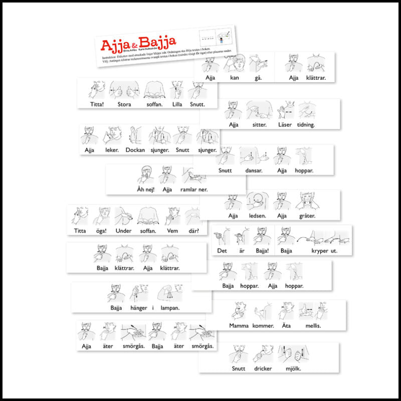 Teckenremsor till boken Ajja & Bajja