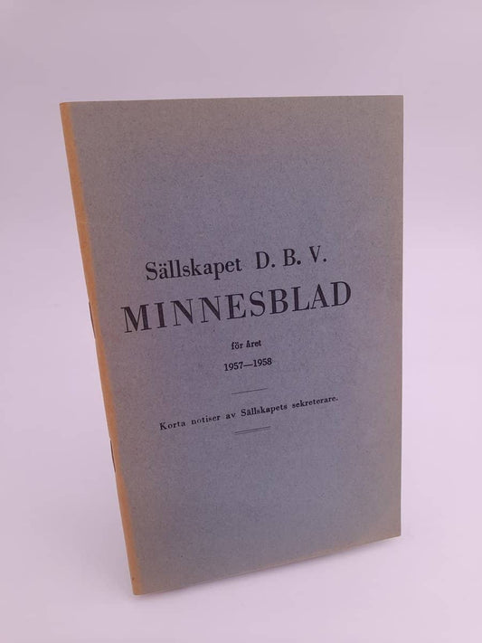 Sällskapet DBV minnesblad | 1957-58
