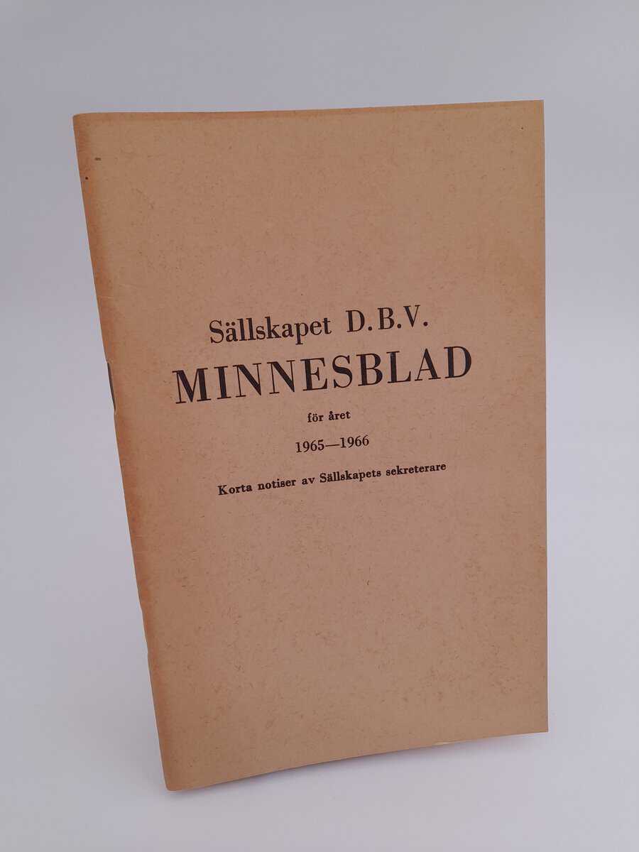 Sällskapet DBV minnesblad | 1965-66