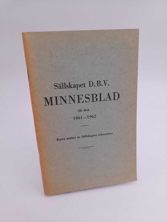 Sällskapet DBV minnesblad | 1961-62