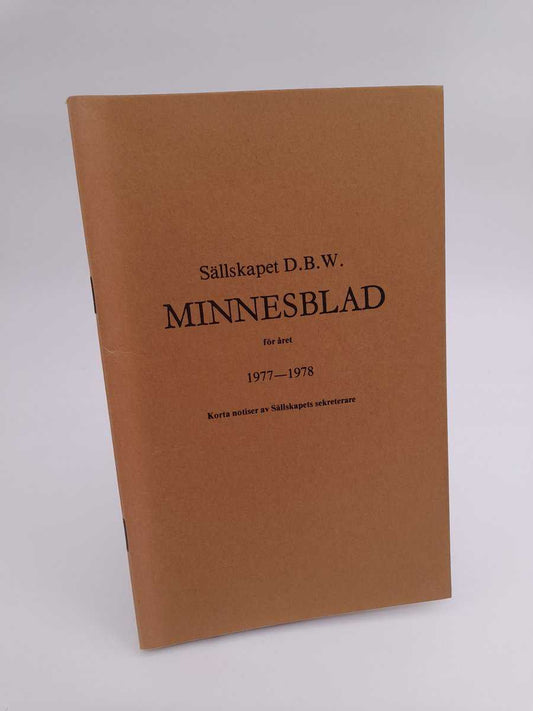 Sällskapet DBW minnesblad | 1977-78