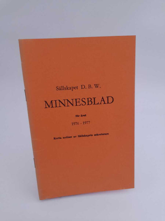 Sällskapet DBW minnesblad | 1976-77