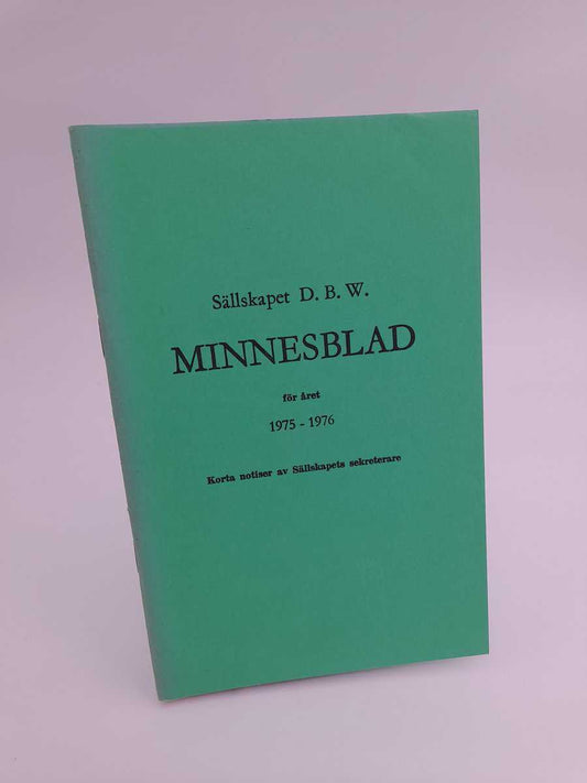 Sällskapet DBW minnesblad | 1975-76