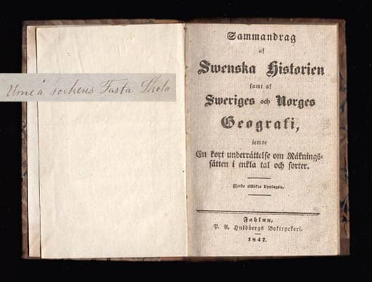 Enbom, Anders | Sammandrag af Swenska Historien : samt af Sweriges och Norges geografi, jemte En kort underrättelse om R...