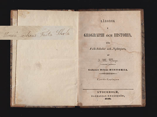 Winge, I. M. (Isak Martin, 1793-1857) | Lärobok i Geographi och historia : för Folk-Scholor och Nybörjare Sednare delen:...